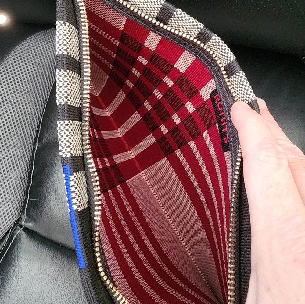NWTs Rothy's Blackberry Plaid Wristlet - Picture 3 of 4